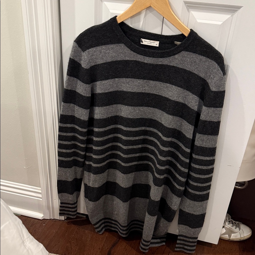 Equipment Womens Striped Sweater- Petite - great with leggings because long - Picture 3 of 4